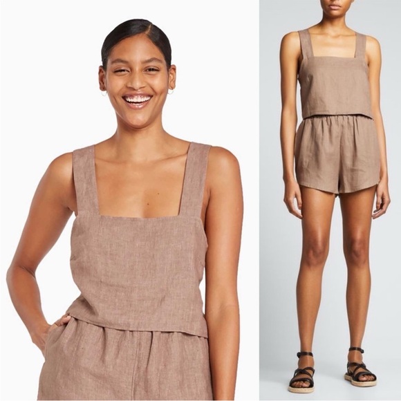 Vitamin A Tops - Vitamin A Tallows Linen Crop Top